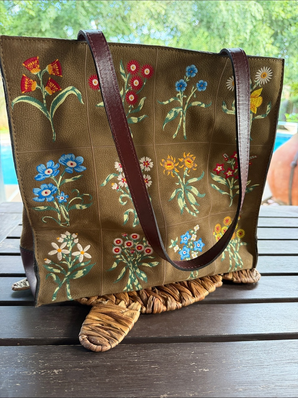 Patricia Nash Toscano Tote in Tuscan Fields Embroidery NWOT